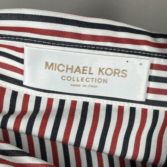 Michael Kors Collection Shirt Womens 2 black red button up designer classic - Picture 4 of 10